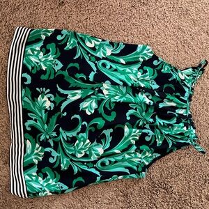 New York & Company Green Smocked Tank Top